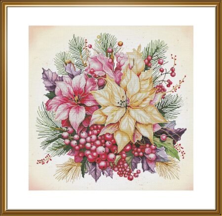 Buy Cross stitch kit Christmas Flowers-Sr2313