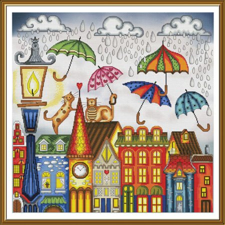 Buy Cross stitch kit Fall In Love In The Rain-Sr2315