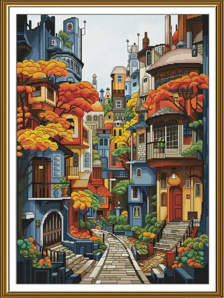 Buy Cross stitch kit Autumn Town-Sr3416