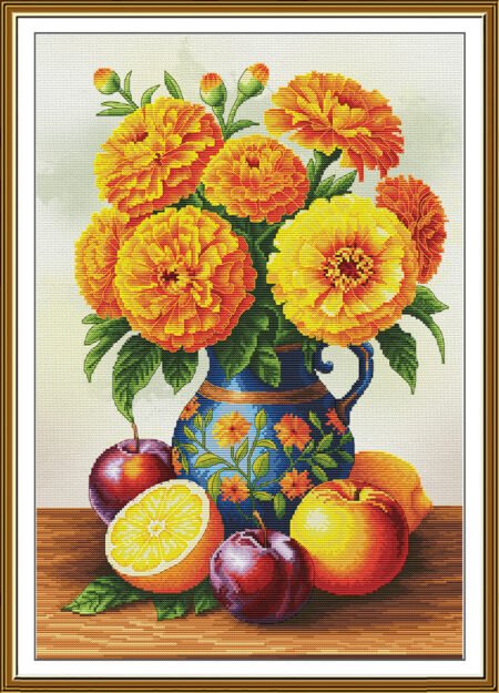 Buy Cross stitch kit A Bouquet Of Marigolds-Sr3457