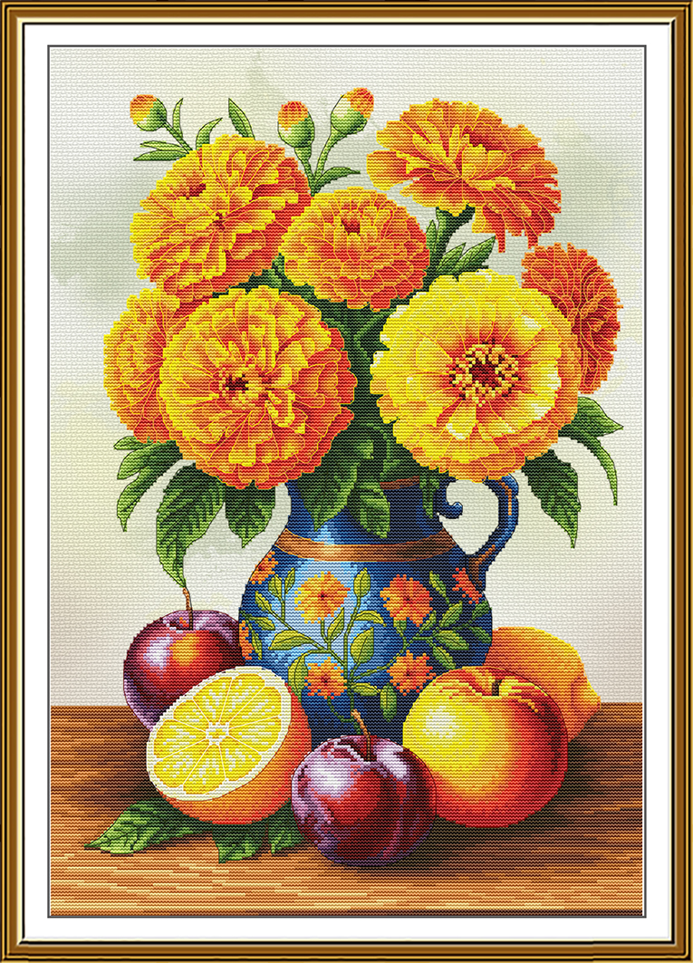 Buy Cross stitch kit A Bouquet Of Marigolds-Sr3457