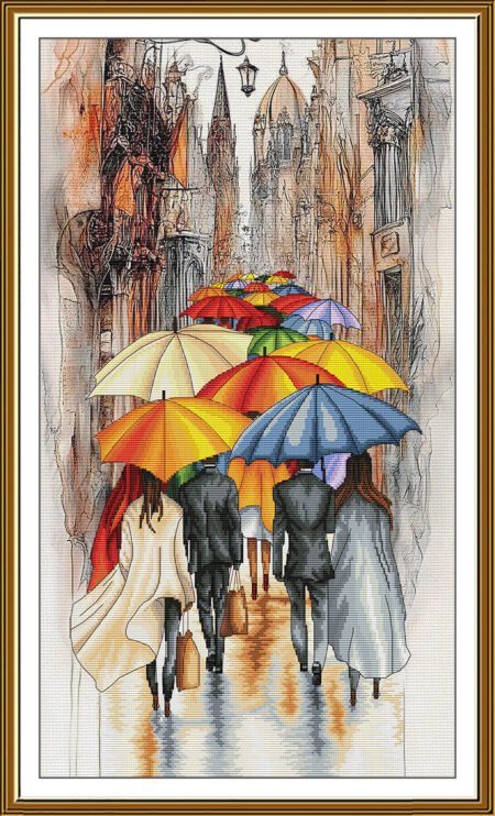 Buy Cross stitch kit Cherbourg Umbrellas-Sr6298