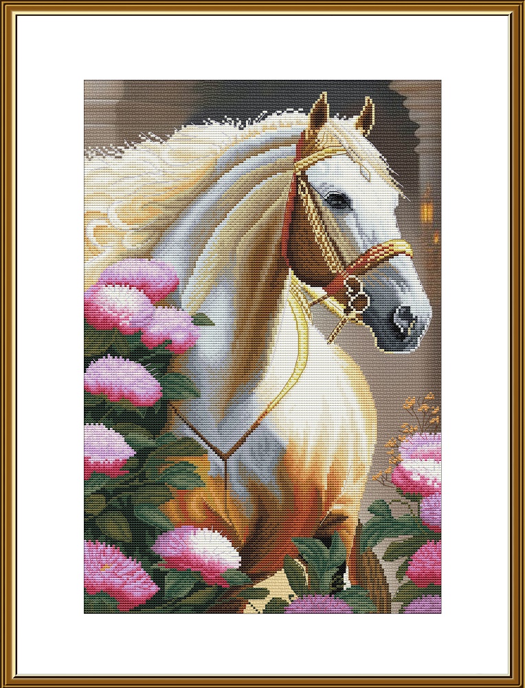 Buy Cross stitch kit White-Maned Beauty-Sv3236
