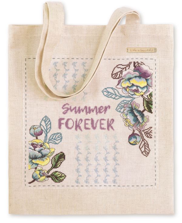 Buy Bag with embroidered decorative element - "Summer forever" turquoise-TK0205