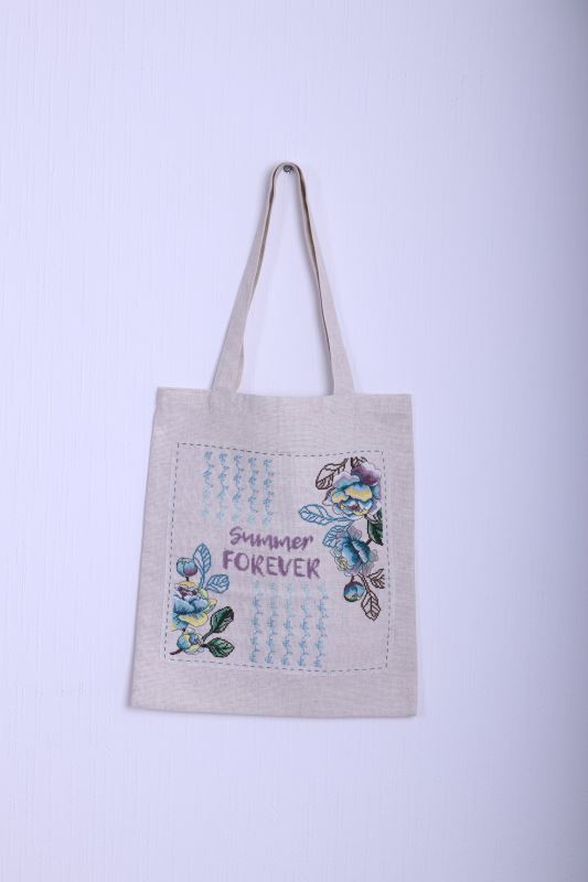 Buy Bag with embroidered decorative element - "Summer forever" turquoise-TK0205_1