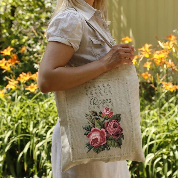 Buy Bag with embroidered decorative element - Vintage. Roses-TK0207_1