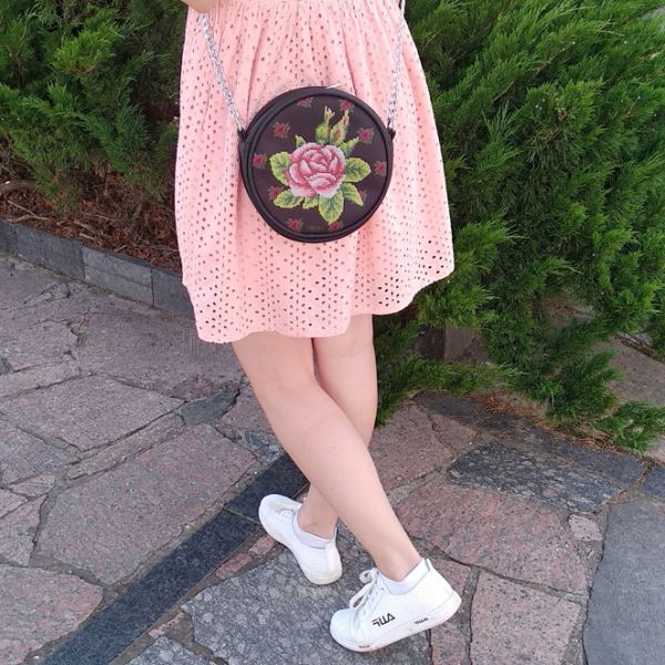 Buy Round Eco leather bag without handle for embroidered decorative element - VBG_103-VBG_103_3