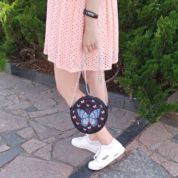 Buy Round Eco leather bag without handle for embroidered decorative element - VBG_104-VBG_104_4