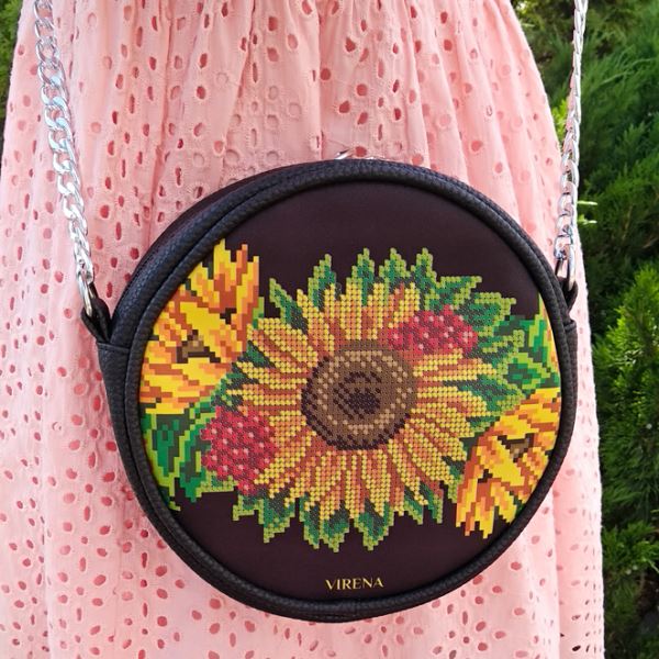 Buy Round Eco leather bag without handle for embroidered decorative element - VBG_105-VBG_105_2