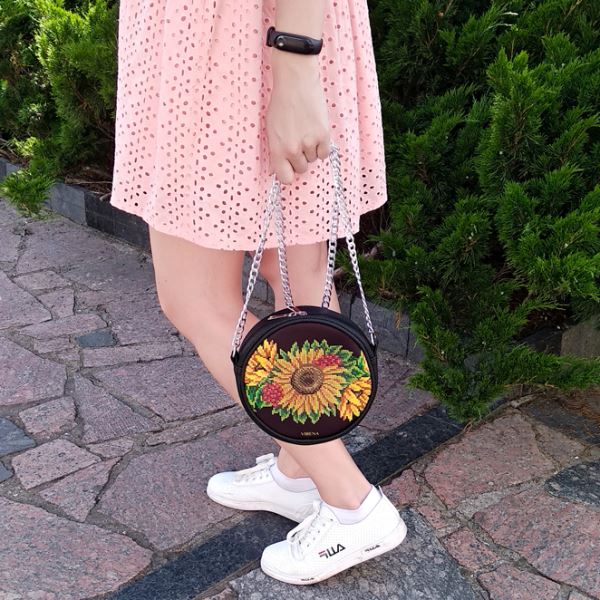 Buy Round Eco leather bag without handle for embroidered decorative element - VBG_105-VBG_105_4