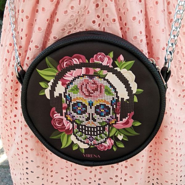 Buy Round Eco leather bag without handle for embroidered decorative element - VBG_107-VBG_107_2