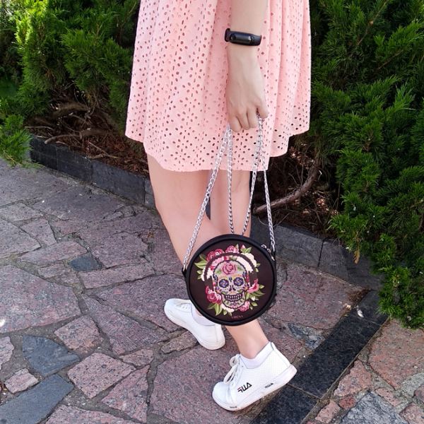 Buy Round Eco leather bag without handle for embroidered decorative element - VBG_107-VBG_107_4