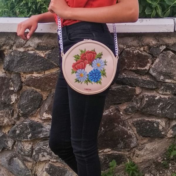 Buy Round Eco leather bag without handle for embroidered decorative element - VBG_113-VBG_113_3