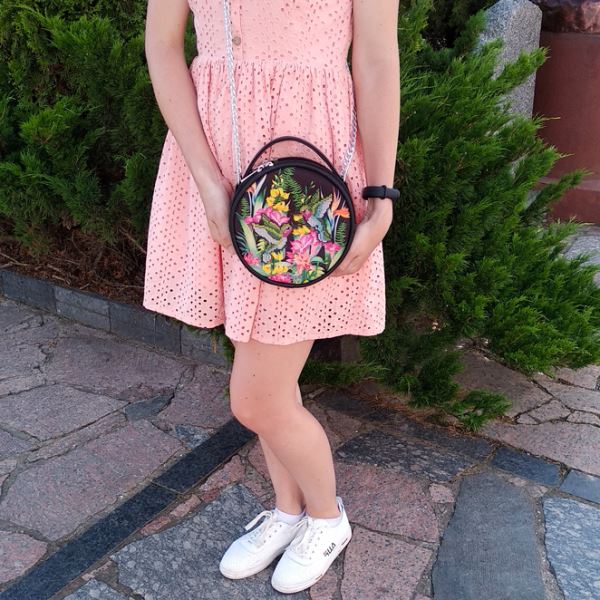 Buy Round Eco leather bag without handle for embroidered decorative element - VBG_202-VBG_202_3