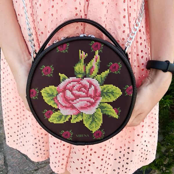 Buy Round Eco leather bag without handle for embroidered decorative element - VBG_203-VBG_203_3