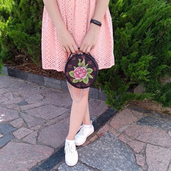 Buy Round Eco leather bag without handle for embroidered decorative element - VBG_203-VBG_203_5