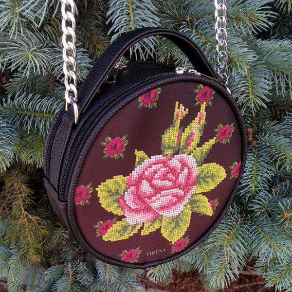 Buy Round Eco leather bag without handle for embroidered decorative element - VBG_203-VBG_203_7