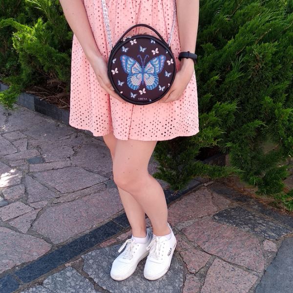 Buy Round Eco leather bag without handle for embroidered decorative element - VBG_204-VBG_204_3