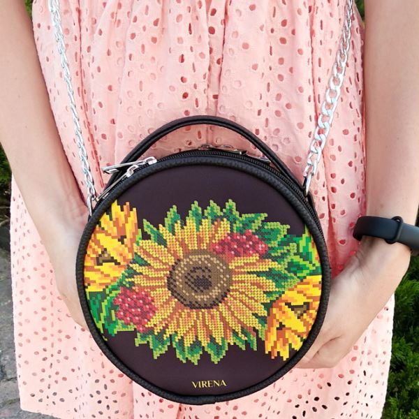 Buy Round Eco leather bag without handle for embroidered decorative element - VBG_205-VBG_205_3