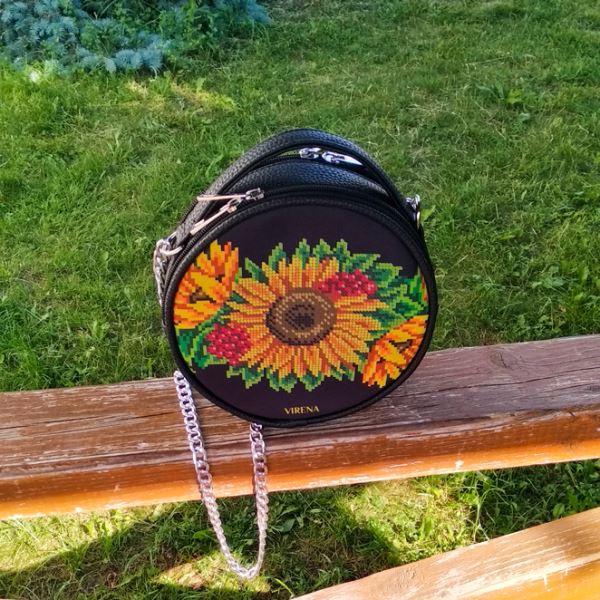 Buy Round Eco leather bag without handle for embroidered decorative element - VBG_205-VBG_205_6