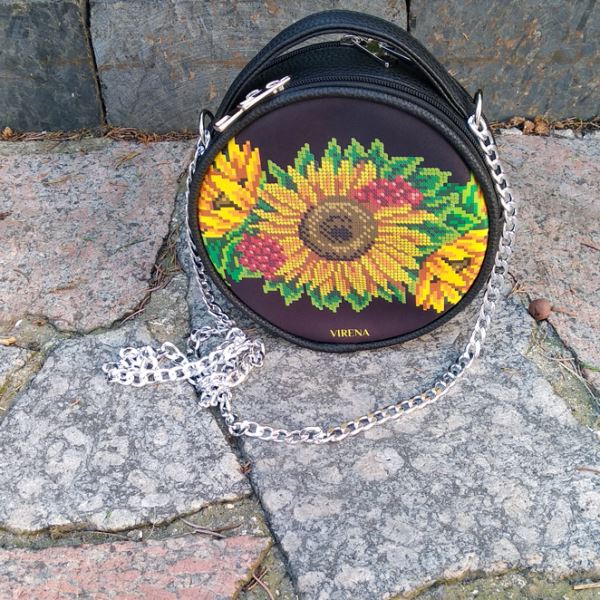Buy Round Eco leather bag without handle for embroidered decorative element - VBG_205-VBG_205_7
