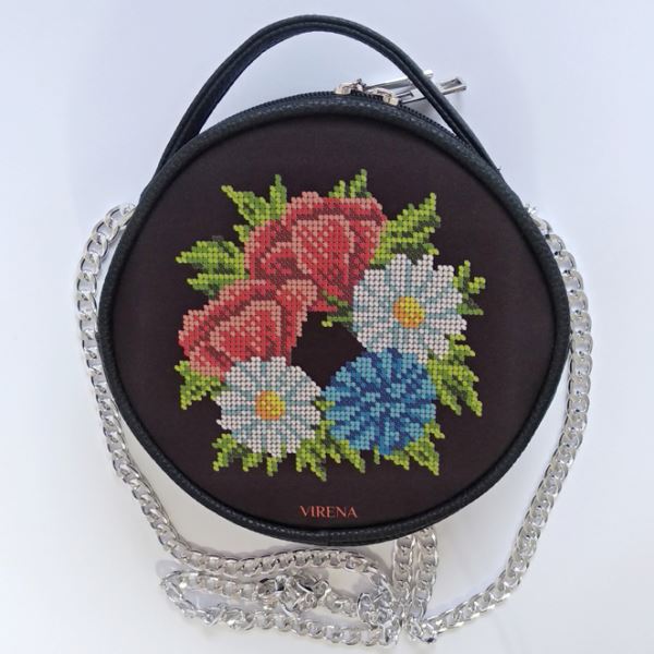Buy Round Eco leather bag without handle for embroidered decorative element - VBG_206-VBG_206