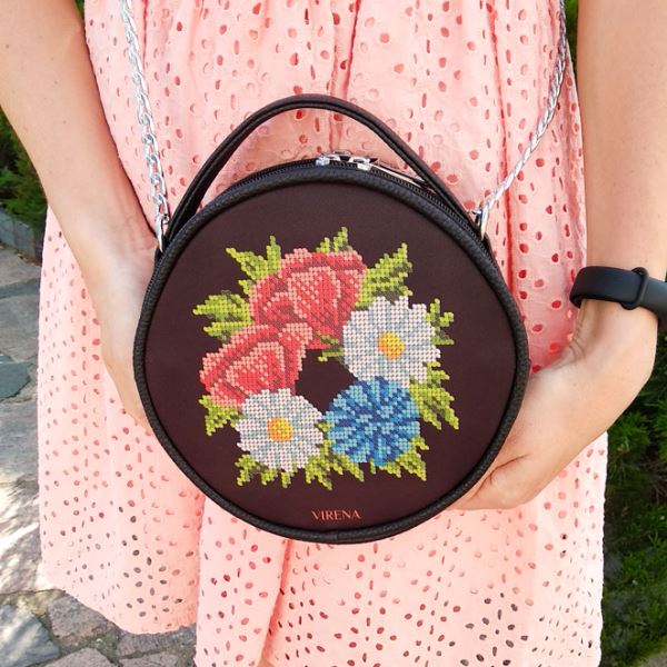 Buy Round Eco leather bag without handle for embroidered decorative element - VBG_206-VBG_206_2