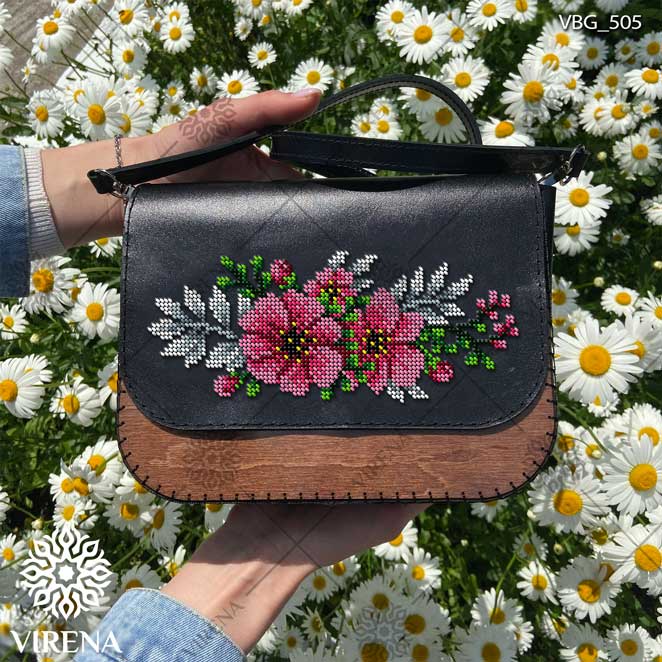 Buy Rectangular Leather bag with wooden insert for embroidery - VBG_505-VBG_505_1