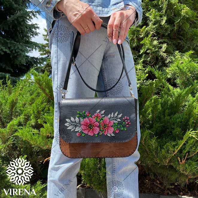 Buy Rectangular Leather bag with wooden insert for embroidery - VBG_505-VBG_505_2