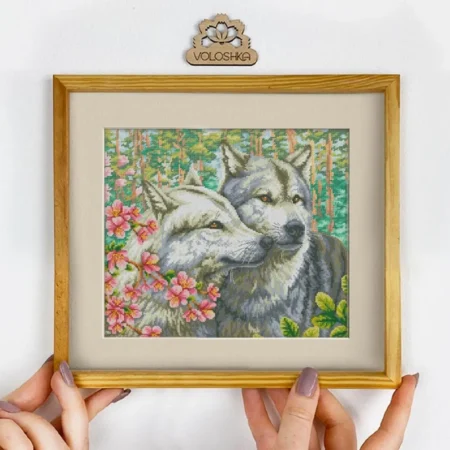 Buy Cross stitch kit - A couple of wolves-VC_014