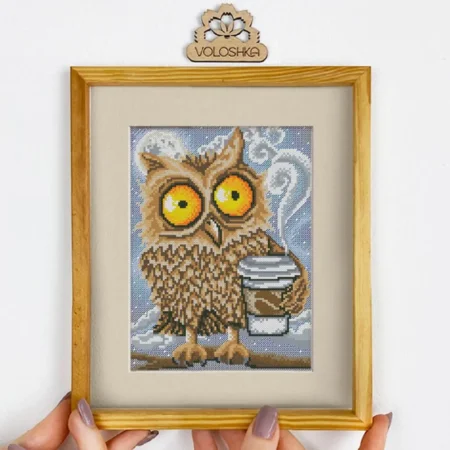Buy Cross stitch kit - Owl with coffee-VC_027