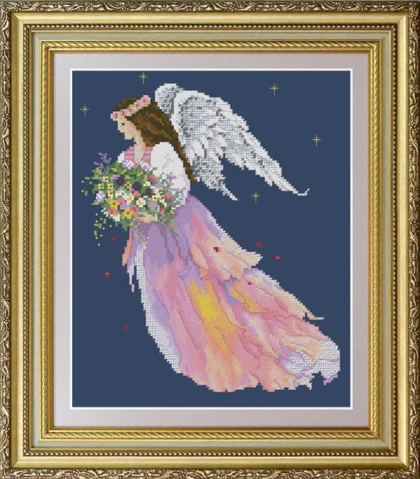 Buy Cross stitch kit Angel flowers-VN-059