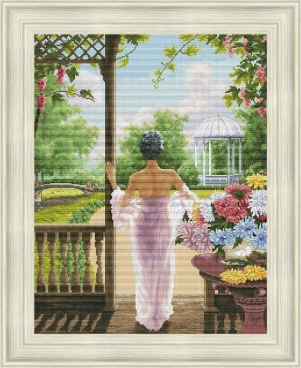 Buy Cross stitch kit Girl and flowers-VN-175