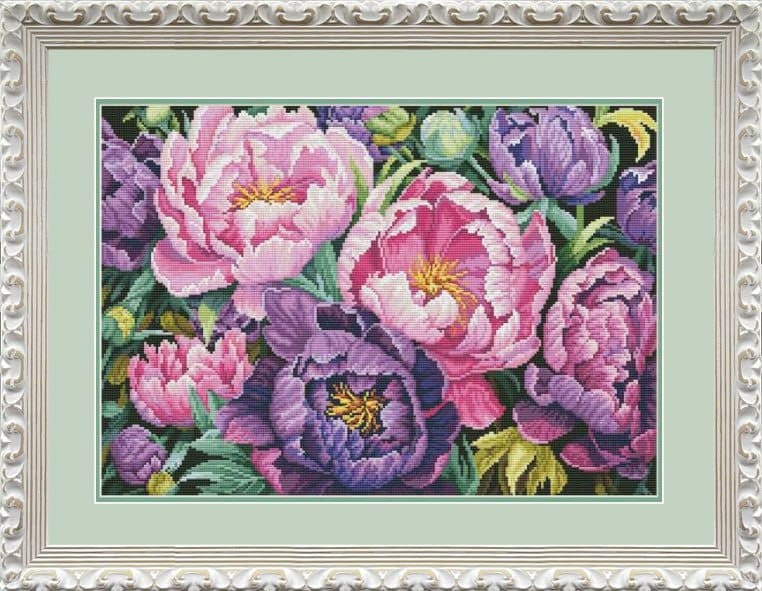 Buy Cross stitch kit Velvet peonies-VN-222