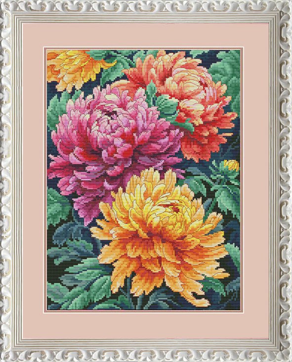 Buy Cross stitch kit Chrysanthemums-VN-253