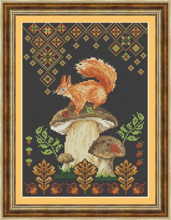 Buy Cross stitch kit Mushroom for the squirrel-VN-271
