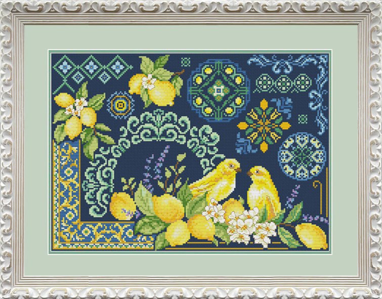 Buy Cross stitch kit Canaries in lemons-VN-272