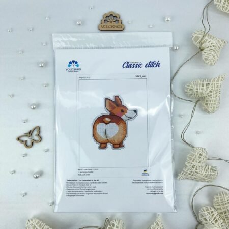 Buy Cross stitch kit on plastic canvas - Corgi-VPC_002