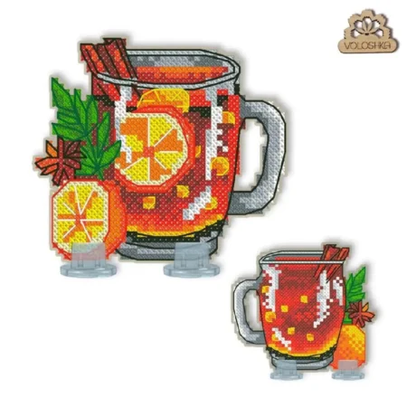 Buy Cross stitch kit on plastic canvas - A cup of tea-VPC_043