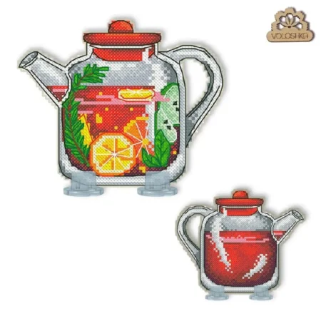 Buy Cross stitch kit on plastic canvas - Tea with tea-VPC_045
