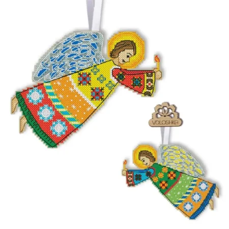 Buy Cross stitch kit on plastic canvas - Christmas angel with a candle-VPC_051
