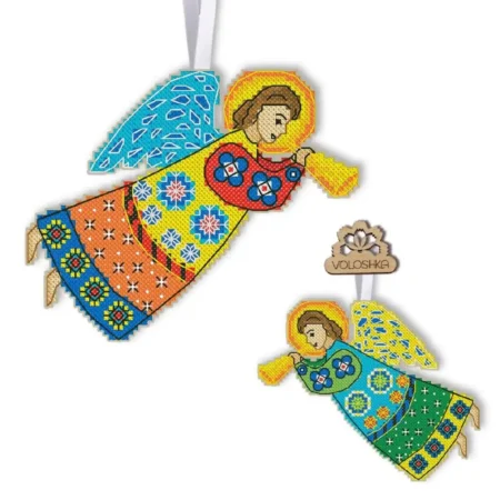 Buy Cross stitch kit on plastic canvas - The Christmas angel plays on the pipe-VPC_052