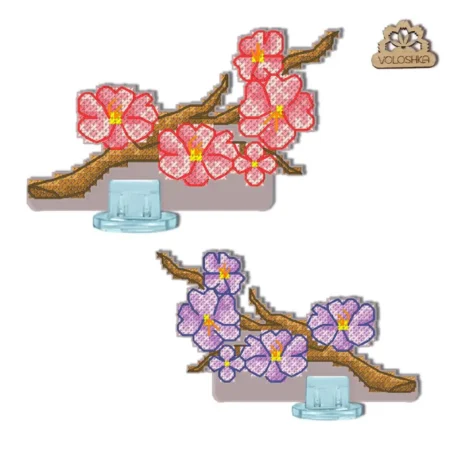 Buy Cross stitch kit on plastic canvas - A branch with blossom-VPC_059