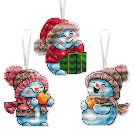 Buy Cross stitch kit on plastic canvas - Snowmen-VPC_071