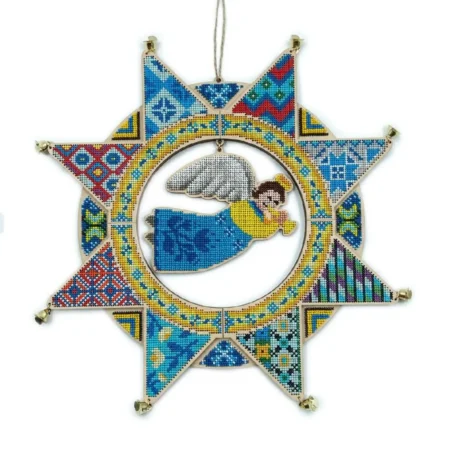 Buy Cross stitch kit with a plywood base - Christmas star-VW_002