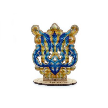 Buy Cross stitch kit with a plywood base - Coat of arms of Ukraine-VW_003
