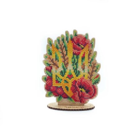 Buy Cross stitch kit with a plywood base - Coat of arms of Ukraine-VW_006